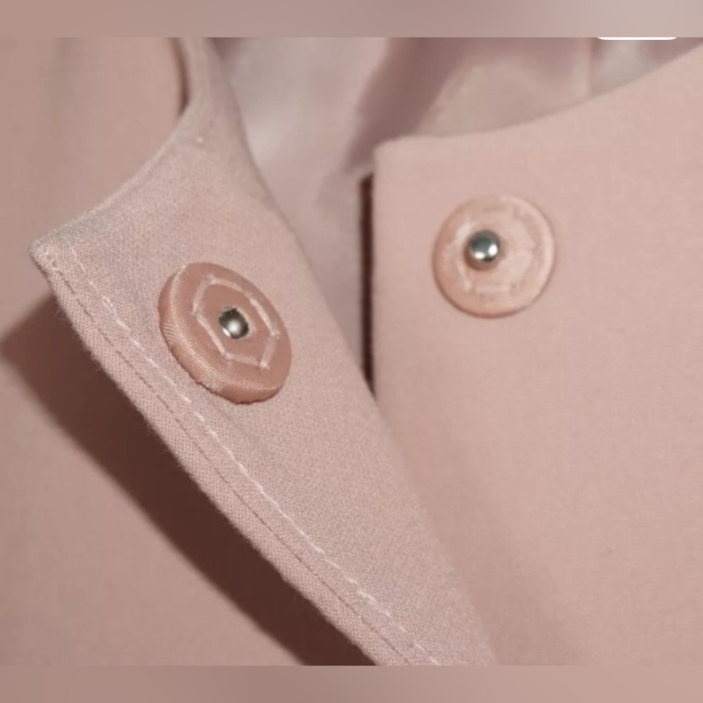 Lauren Ralph Lauren Blush Collarless Crepe Topper Coat Size XL - runs big - Picture 3 of 5